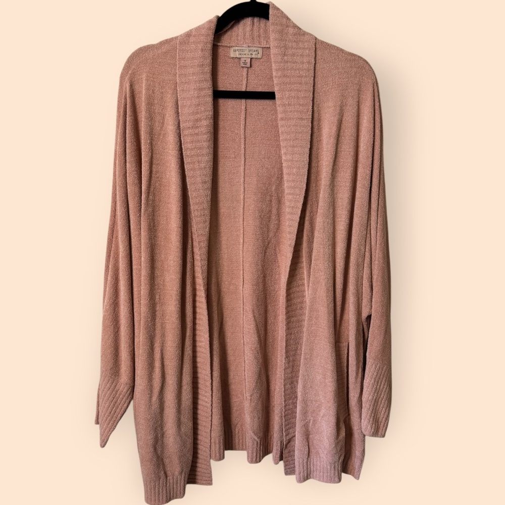 Barefoot Dreams CozyChic Ultra Lite Shawl Collar Cardigan NWOT 1X Dusty Coral